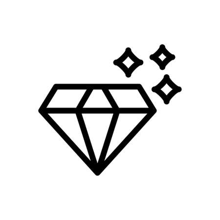 gem vector thin line iconのイラスト素材