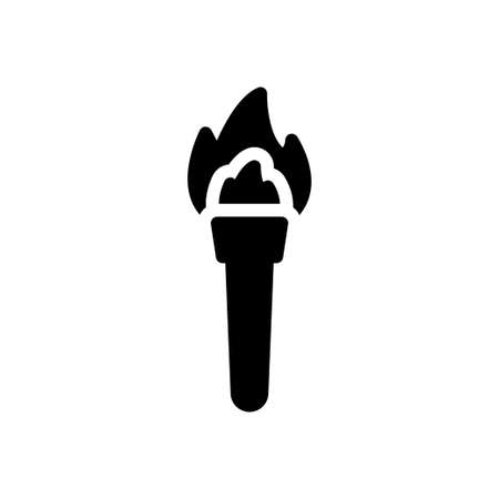 torch vector glyph flat iconのイラスト素材