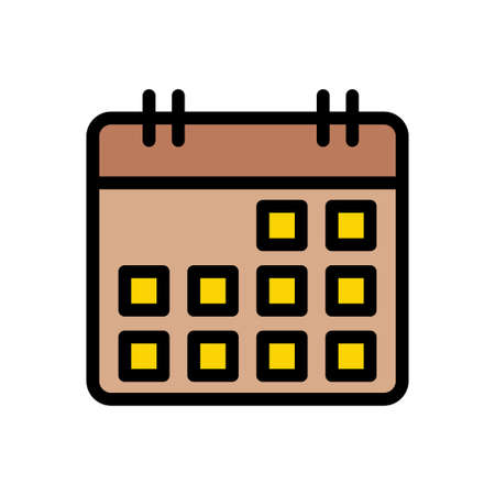 calendar vector color line iconのイラスト素材