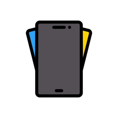 mobile vector color line iconのイラスト素材