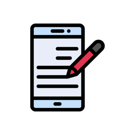 edit vector color line iconのイラスト素材