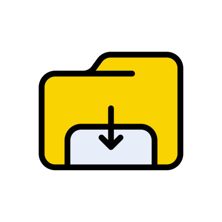 folder vector color line iconのイラスト素材