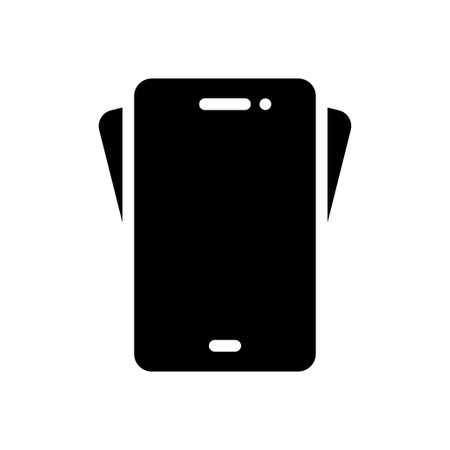 mobile vector glyph flat iconのイラスト素材