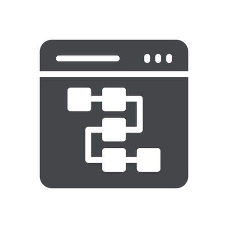 flowchart vector glyph color iconのイラスト素材
