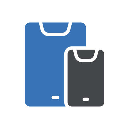 mobile vector glyph color iconのイラスト素材