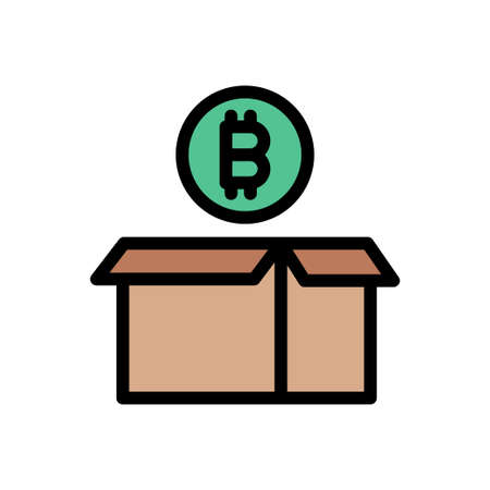 box vector color line iconのイラスト素材