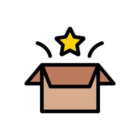 box vector color line iconのイラスト素材