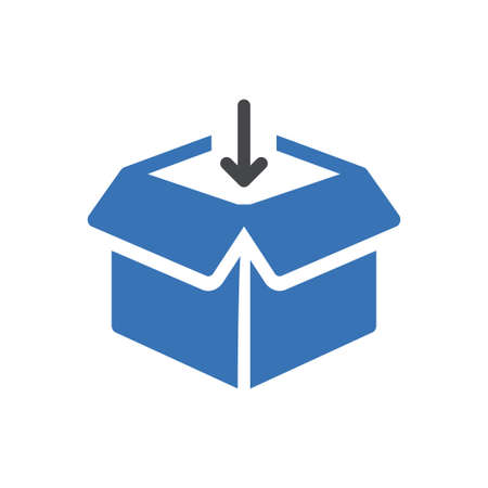 box vector glyph color iconのイラスト素材