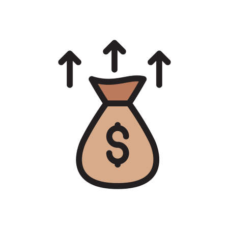 bag vector color line iconのイラスト素材