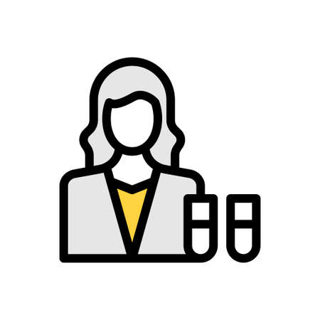 scienctist vector colour line iconのイラスト素材
