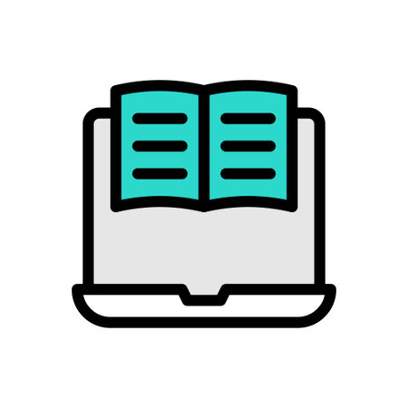 laptop vector colour line iconのイラスト素材