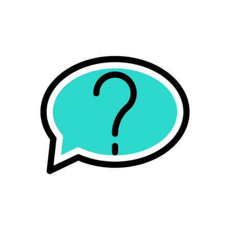 question vector colour line icon