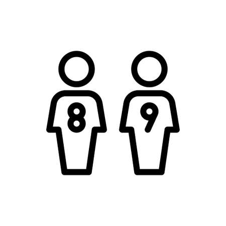 player number vector thin line iconのイラスト素材