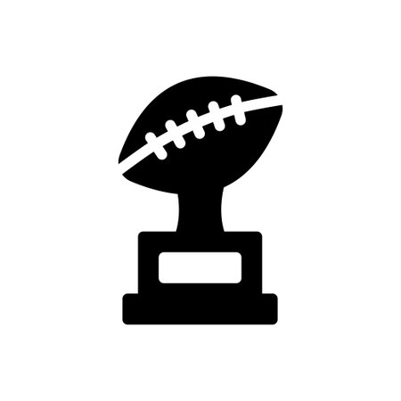rugby trophy vector glyph flat iconのイラスト素材