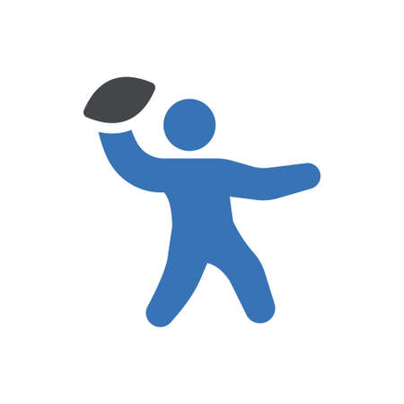 rugby player vector glyph colour iconのイラスト素材