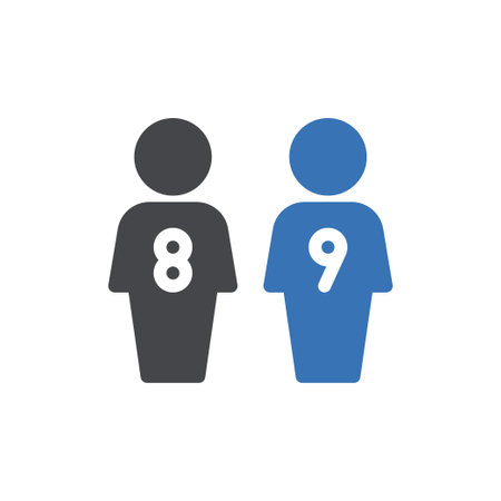 player number vector glyph colour iconのイラスト素材