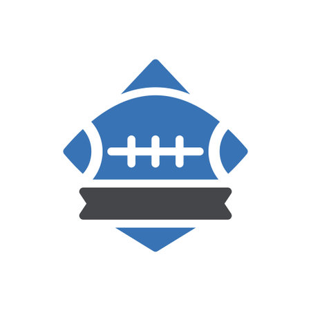 rugby trophy vector glyph colour iconのイラスト素材