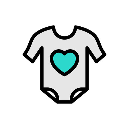 baby suit vector line colour iconのイラスト素材