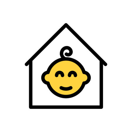 child house vector line colour iconのイラスト素材