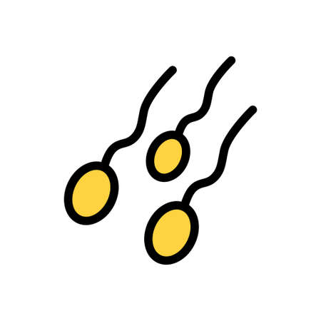 sperm vector line colour iconのイラスト素材