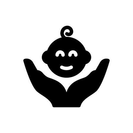 newborn care vector glyph flat iconのイラスト素材