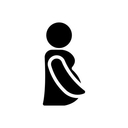 female pregnancy vector glyph flat iconのイラスト素材