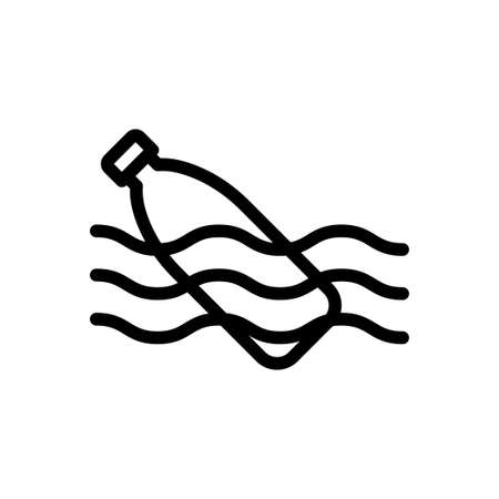 bottle sea vector thin line iconのイラスト素材