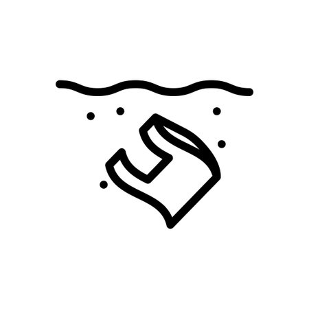 bag sea vector thin line iconのイラスト素材