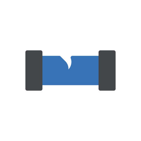 broken pipe vector glyph colour iconのイラスト素材