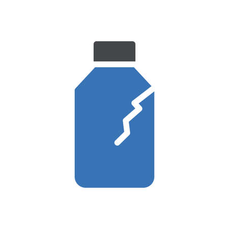 broken plastic bottle vector glyph colour iconのイラスト素材