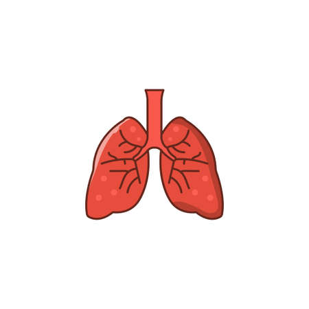 lung vector flat color iconのイラスト素材