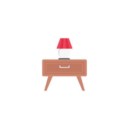 lamp table vector flat colour iconのイラスト素材