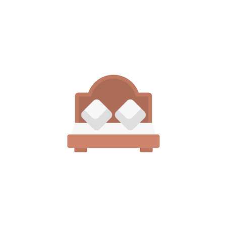 bed vector flat colour iconのイラスト素材