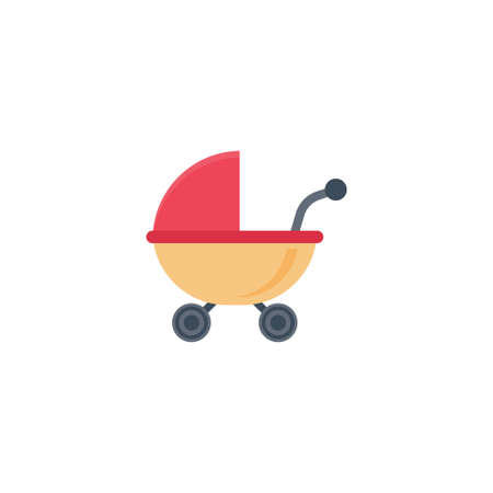 pram vector flat colour iconのイラスト素材