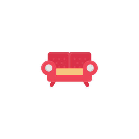 sofa vector flat colour iconのイラスト素材