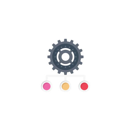 cogwheel vector colour flat iconのイラスト素材