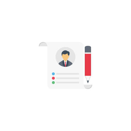 resume vector colour flat iconのイラスト素材