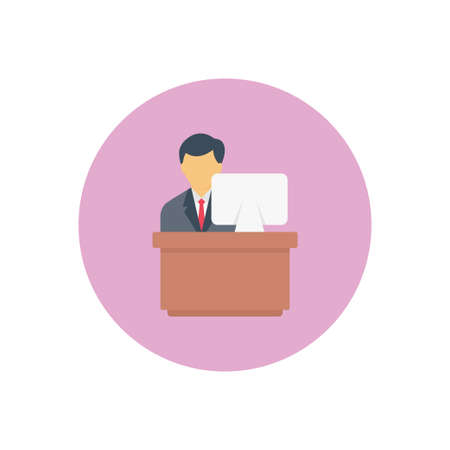 office vector colour flat iconのイラスト素材