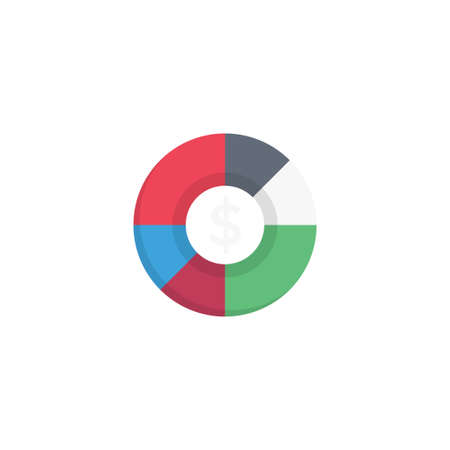 graph vector colour flat iconのイラスト素材