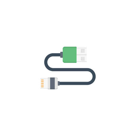 usb vector colour flat icon
