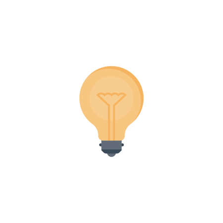 bulb vector colour flat iconのイラスト素材
