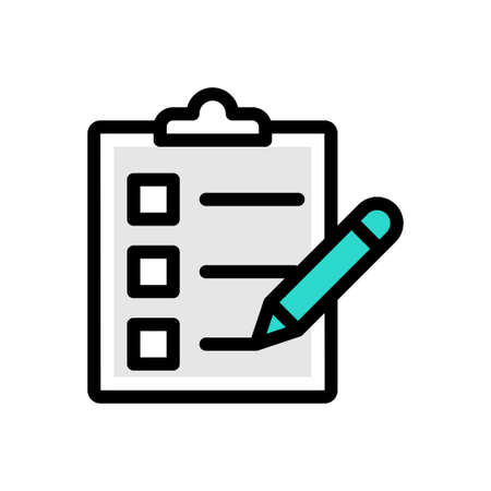 checklist vector colour line iconのイラスト素材