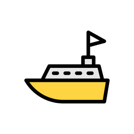 cruise vector colour line iconのイラスト素材