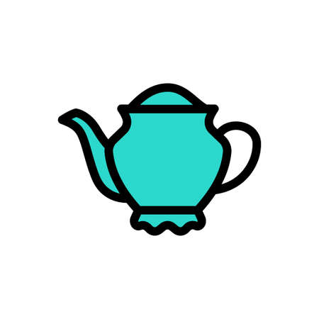 teapot vector colour line iconのイラスト素材