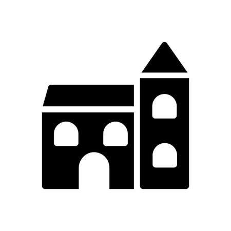 buildling vector glyph flat iconのイラスト素材