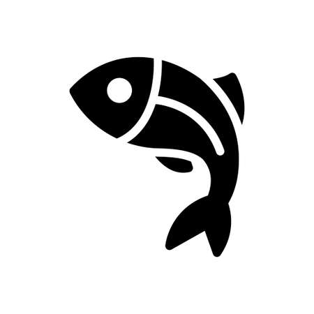 fish vector glyph flat iconのイラスト素材