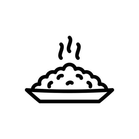 rice hot plate vector thin line iconのイラスト素材