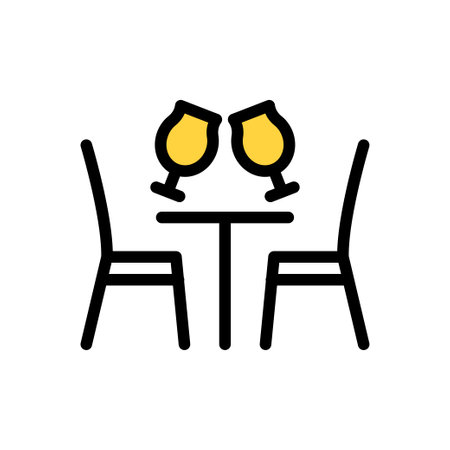 restaurant drink vector line colour iconのイラスト素材
