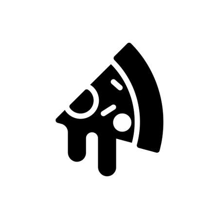 pizza slice vector glyph flat iconのイラスト素材