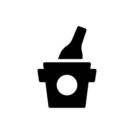 wine bucket vector glyph flat iconのイラスト素材